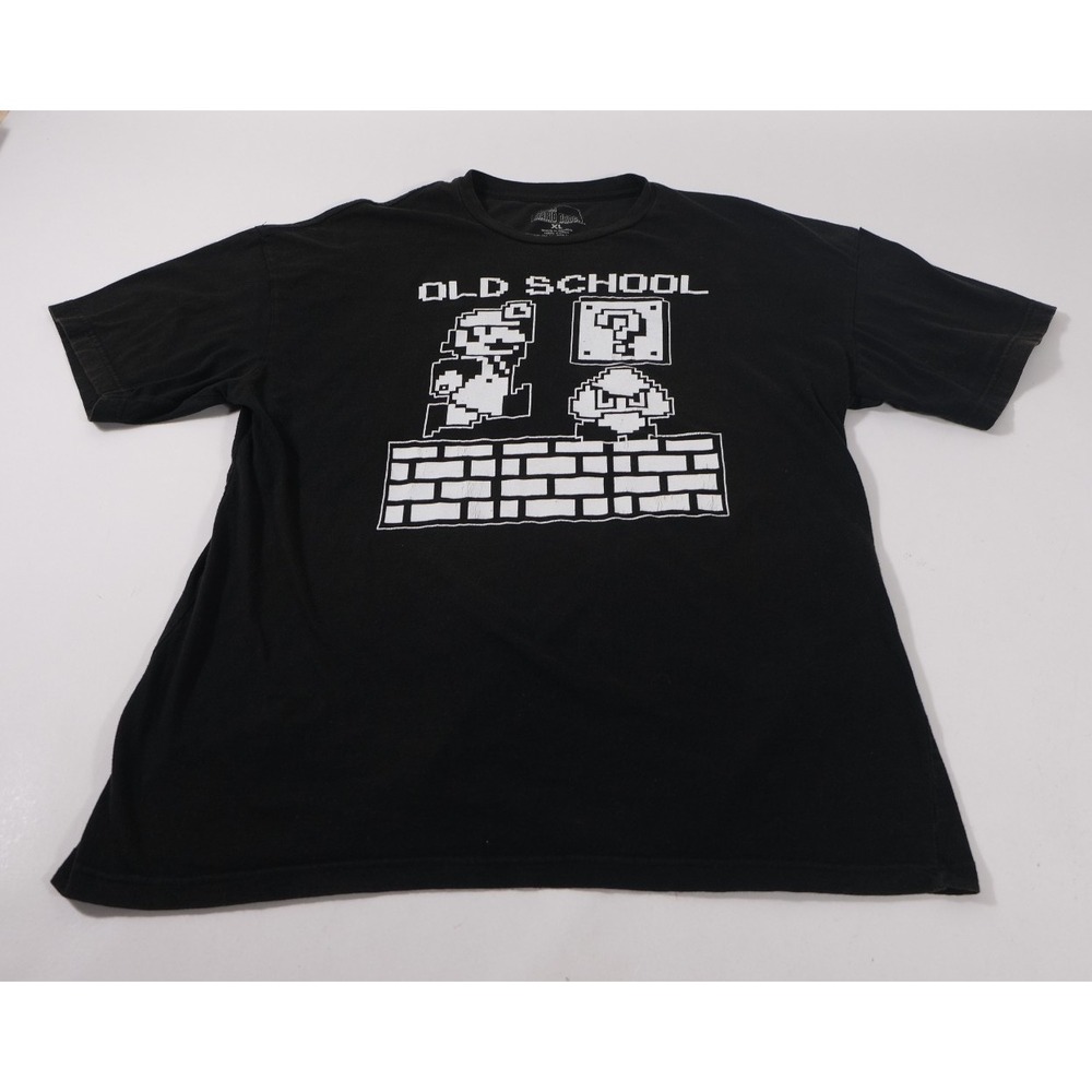 Nintendo T Shirt Mens XL Black Super Mario Bros Old School Retro Graphic Tee